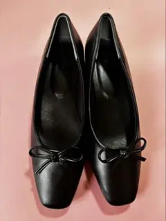 【未使用】田中里奈 mysa closet しまむら バレエパンプス 黒（L）