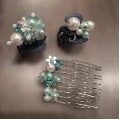 美品　コンプレックスビズ　ヘアアクセサリー 3点セット 　クリップ　コームのサムネイル
