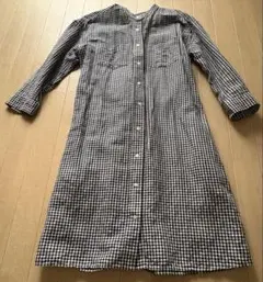 UNIQLO/ユニクロ リネンコットン チェック ワンピース L