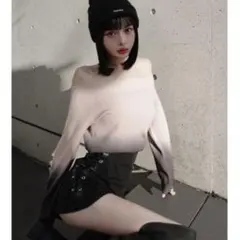 オフショルニットトップス