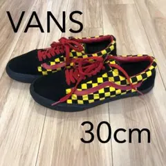 【美品】VANS チェッカーパターンスニーカー 30cm オールドスクール