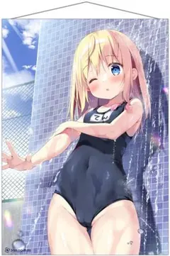 ぱん スク水てんちゃん B2タペストリー（通販ver）