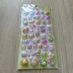 【みどり・お花・ねこ】 ボンボンドロップ風 シール ぷくぷくシール3D