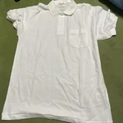 ホワイト ポロシャツ ポケット付き