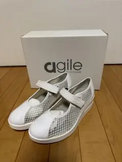 agile by RUCO LINE メッシュスニーカー 白 37のサムネイル