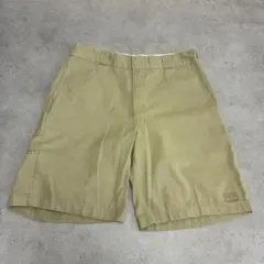 Dickies　ワークショーツ　ハーフパンツ　W34　カーキ　古着　メンズのサムネイル