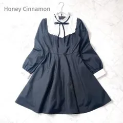 Honey Cinnamon ハニーシナモン フリル襟　ボウタイリボンワンピースのサムネイル