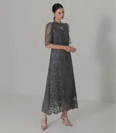 【LEJA】フロントオープンバックプリーツウエストリボンボレロキャミワンピース