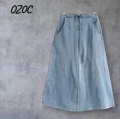オゾック デニムフレアロングスカート ゴムウエスト レディース ゆったり M