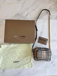 BURBERRY チェック柄ショルダーバッグ　カメラバッグ
