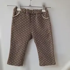 ビケット パンツ 80 裏起毛 ブラウン 水玉
