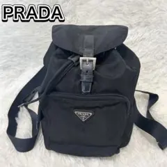 美品✨プラダ　PRADA リュックサック　ナイロン　ブラック　黒　三角ロゴ