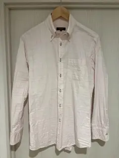 バーバリーブラックレーベル シャツ 薄ピンク 40 Lサイズ バーバリーチェック