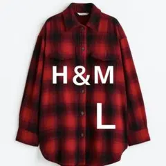 H&M チェック柄シャツ Lサイズ 赤黒