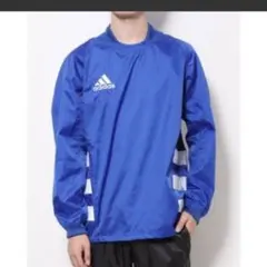 新品アディダスサッカーウェアLナイロンプルオーバーブルー定価7,680円ピステ