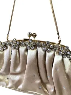 クラッチバッグ兼パーティーバッグ ベージュ サテン