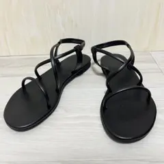 未使用級　24cm ユナイテッドアローズ　バックストラップ サンダル 38 黒