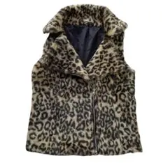 00sヒョウ柄ファーライダースベストy2kグランジNANA平成ギャルお兄系ロック