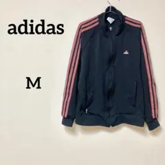 adidas アディダス トラックジャケット ジャージブラック×レッド3本ライン