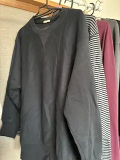 メンズ　黒の長袖カットソーとグレーのカーディガンセット　おまとめ9点