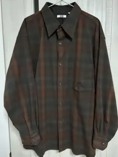 UNIQLO U ブラウン ヘビー フランネル チェック シャツ XL
