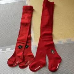 ミキハウス 赤色 タイツ2足セット