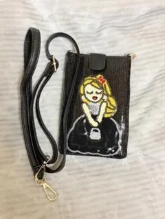 スマホショルダーバッグ 女の子刺繍