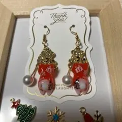 ☆キラキラくまさんとXmas猫ちゃんピアス☆