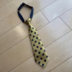 子供用 ネクタイ カラシゴールド　黒　 水玉