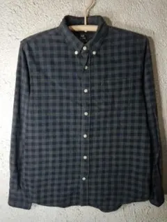 9538　ビームス　ハート　長袖　チェック　デザイン　ネルシャツ　BDシャツ