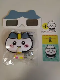ちいかわラーメン豚ステッカー　クリアカード　3Dメガネ　おもちゃ