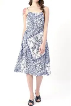 H&M ブルー ペイズリー ワンピース