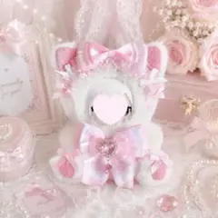 おすわりぬい服　ピンクニットねこちゃん 2点　120センチパールショルダー2点 おすわりぬい服 緑ニットねこちゃん 11㎝〜15㎝ ちびぐるみ にじぬい