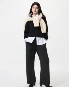 ユニクロ　ウォームフリースストレートパンツ　丈長　XL