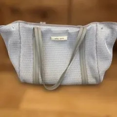 q bag Parisメッシュトートバッグ グレー L - メルカリ