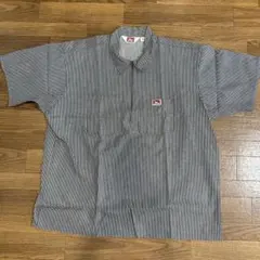 【BEN DAVIS】 ヒッコリーストライプ ハーフジップシャツ XXLのサムネイル