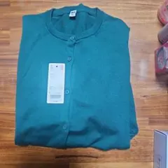 UNIQLO UVカットクルーネック Green カーディガン Lサイズ