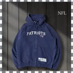 2202/NFLペイトリオッツ チーム刺繍ロゴ パーカーフルジップ M