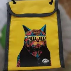 OKINAWA 猫柄 スマホショルダーバッグ イエロー
