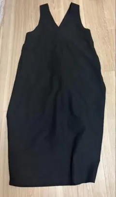 バックリボン ノースリーブ ワンピース ブラック M