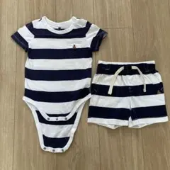 babyGAP ベビー用　半袖ロンパースショートパンツセット 18-24
