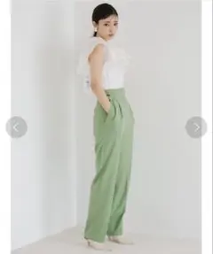 SNIDEL ハイウエストグルカパンツ グリーン