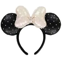 ディズニー カチューシャ 黒 白 2点セット