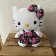 ハローキティ ぬいぐるみ チェック柄ドレス