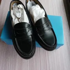 ハルタ黒のレザーローファー 箱付き