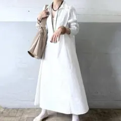 【定価23100円】アダムエロペ　テントラインシャツワンピース　ホワイト
