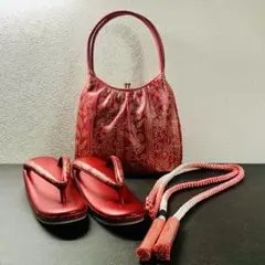 おき宗　和装　バッグ草履セット　未使用品 14）草履バッグセット・本革／おき宗謹製 - メルカリ