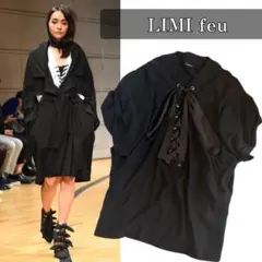 LIMI feu リボンドルマンワンピース　チュニック　半袖　黒　ブラックのサムネイル