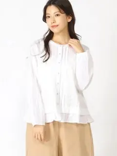 SM２（サマンサモスモス）裾フリルピンタックレースブラウス