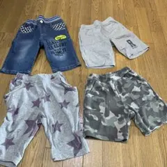 ハーフパンツ、短パン4点セット星柄・迷彩120センチ